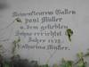 Inschrift am Gedenkkreuz